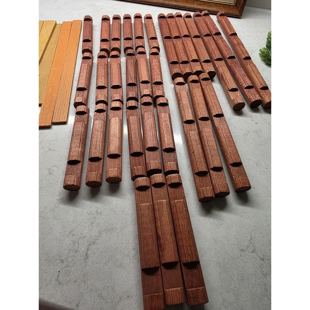 Vintage Lincoln Logs Building Set Lot 100+ Pieces Wood Logs Roof Parts Mixed Lot